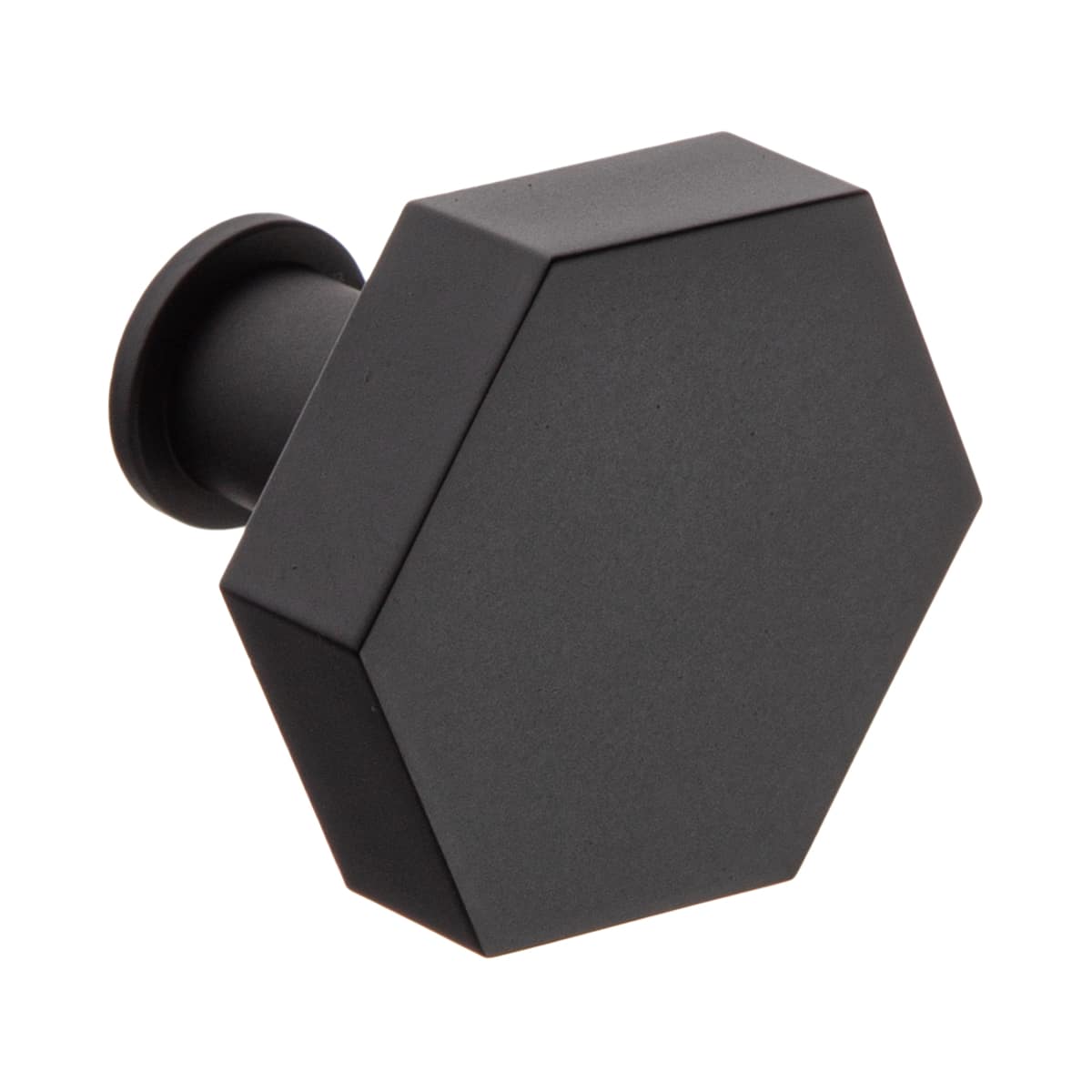 Hexagon Knob Matt Black 35x32x10mm