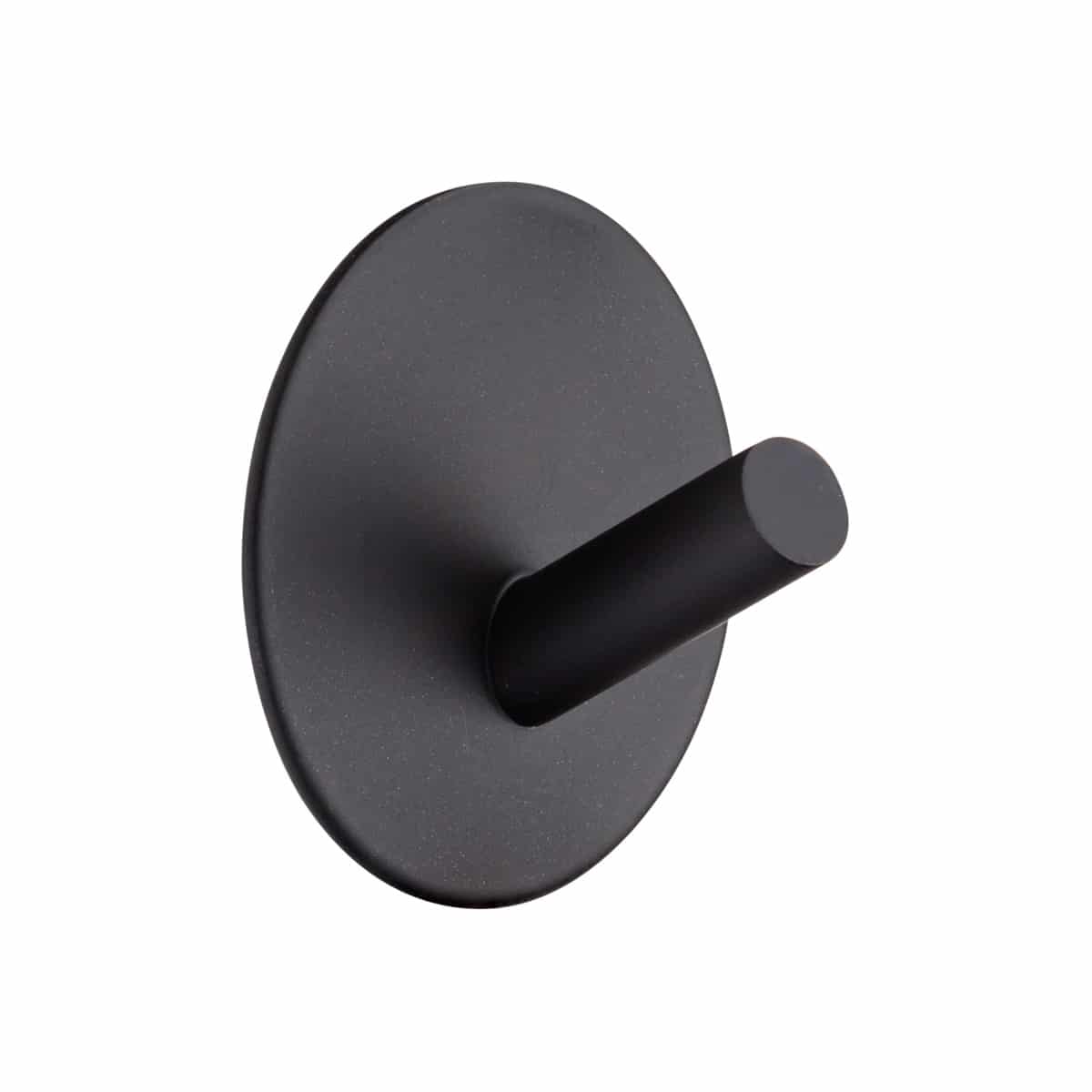 Modern Self Adhesive Round Hook Black