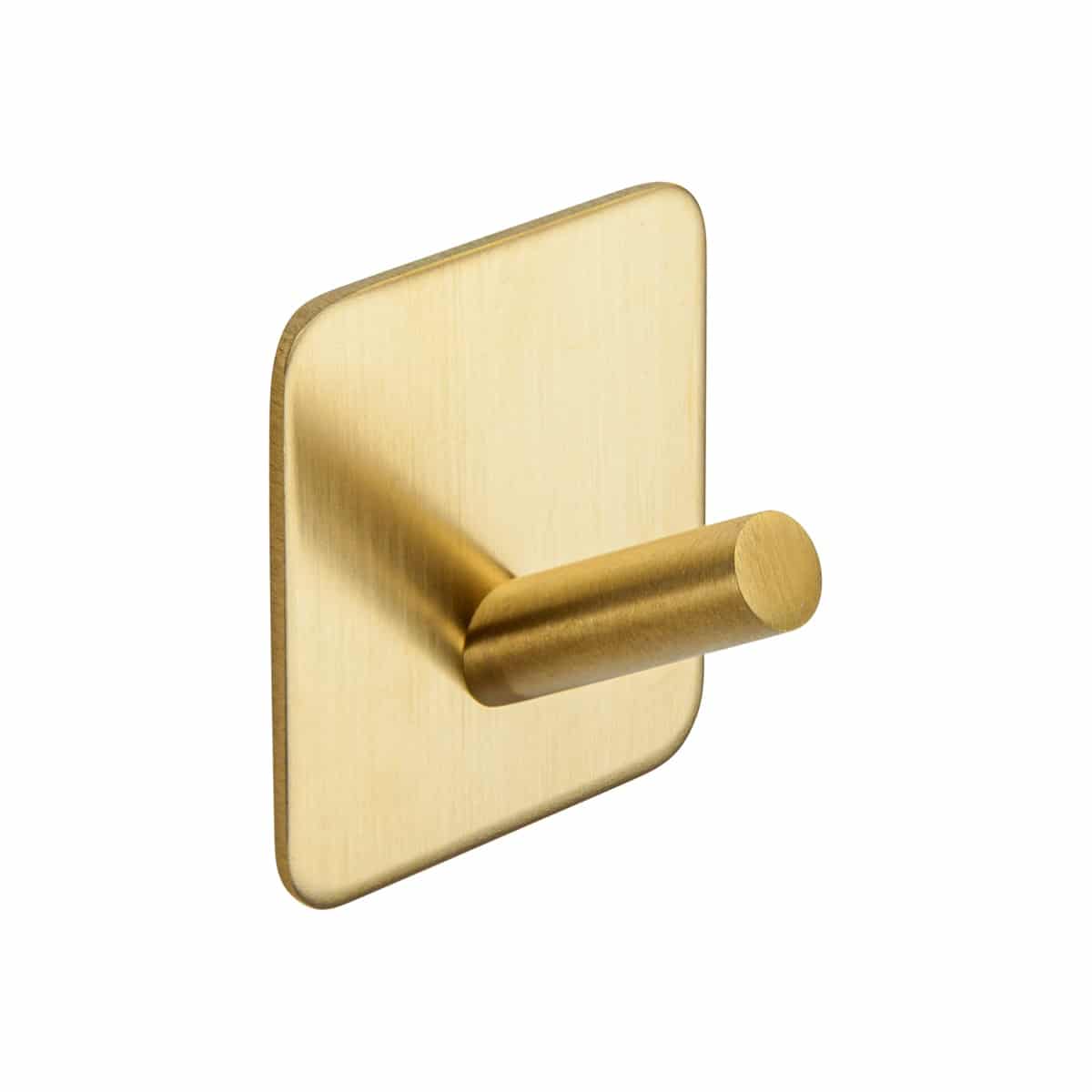 Modern Self Adhesive Square Hook Satin Brass