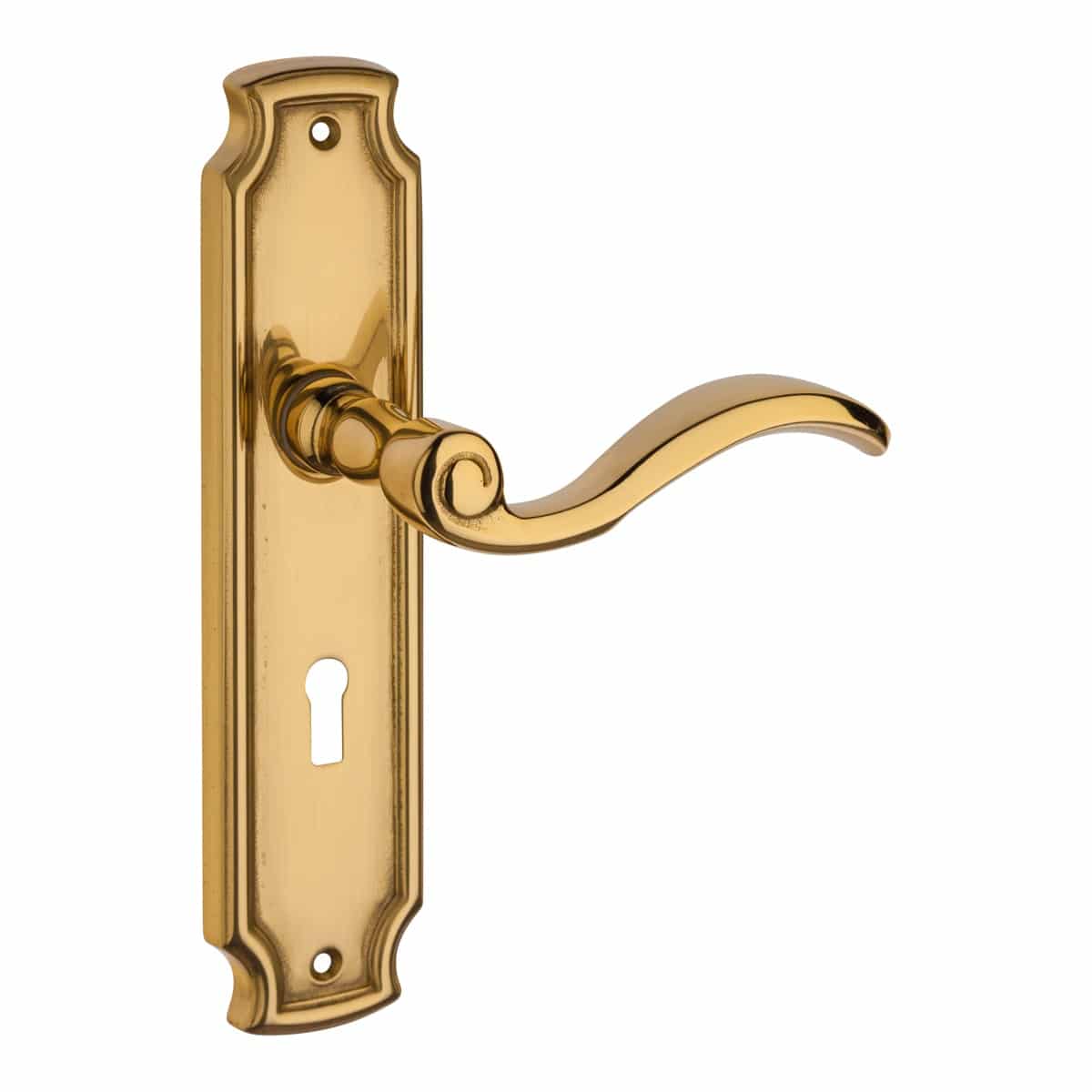 Lever Handle On Plate Satin Brass