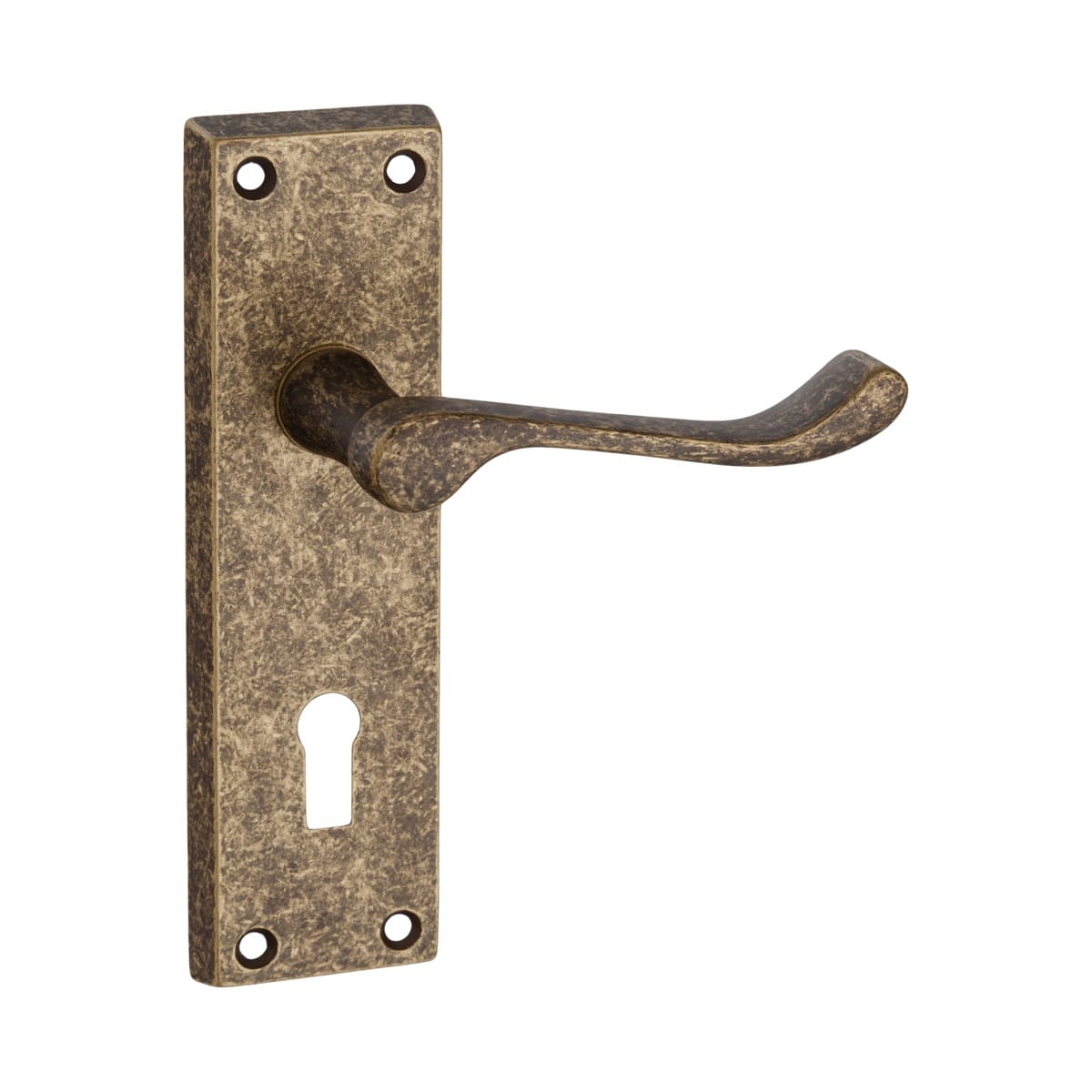 Antique Brass Lever Handle On Backplate