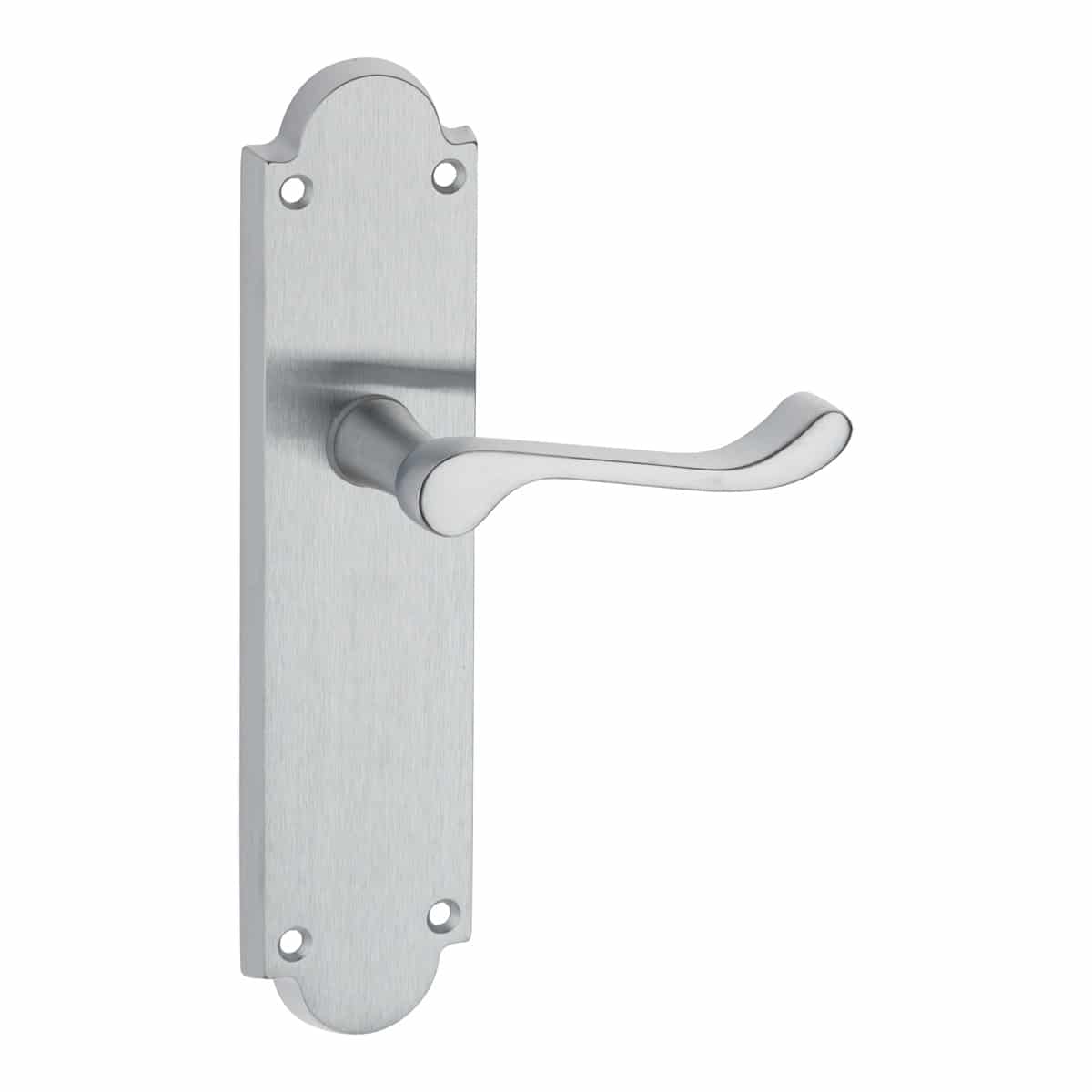 Scroll Lever Handle On Backplate Satin Chrome