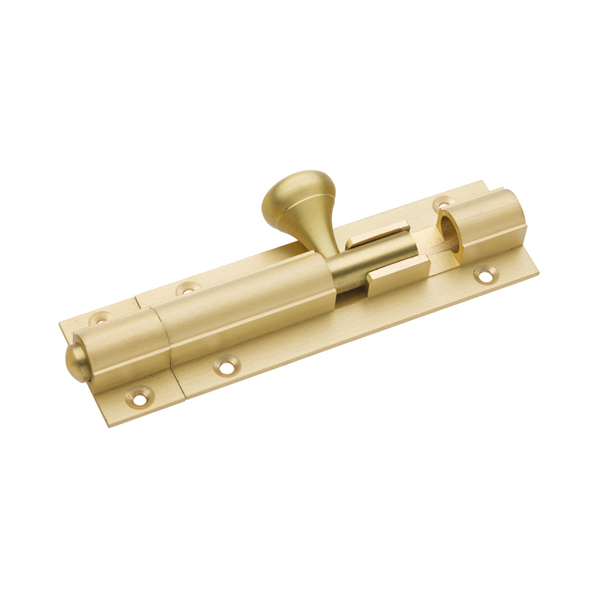 Barrel Bolt Satin Brass Straight 100mm