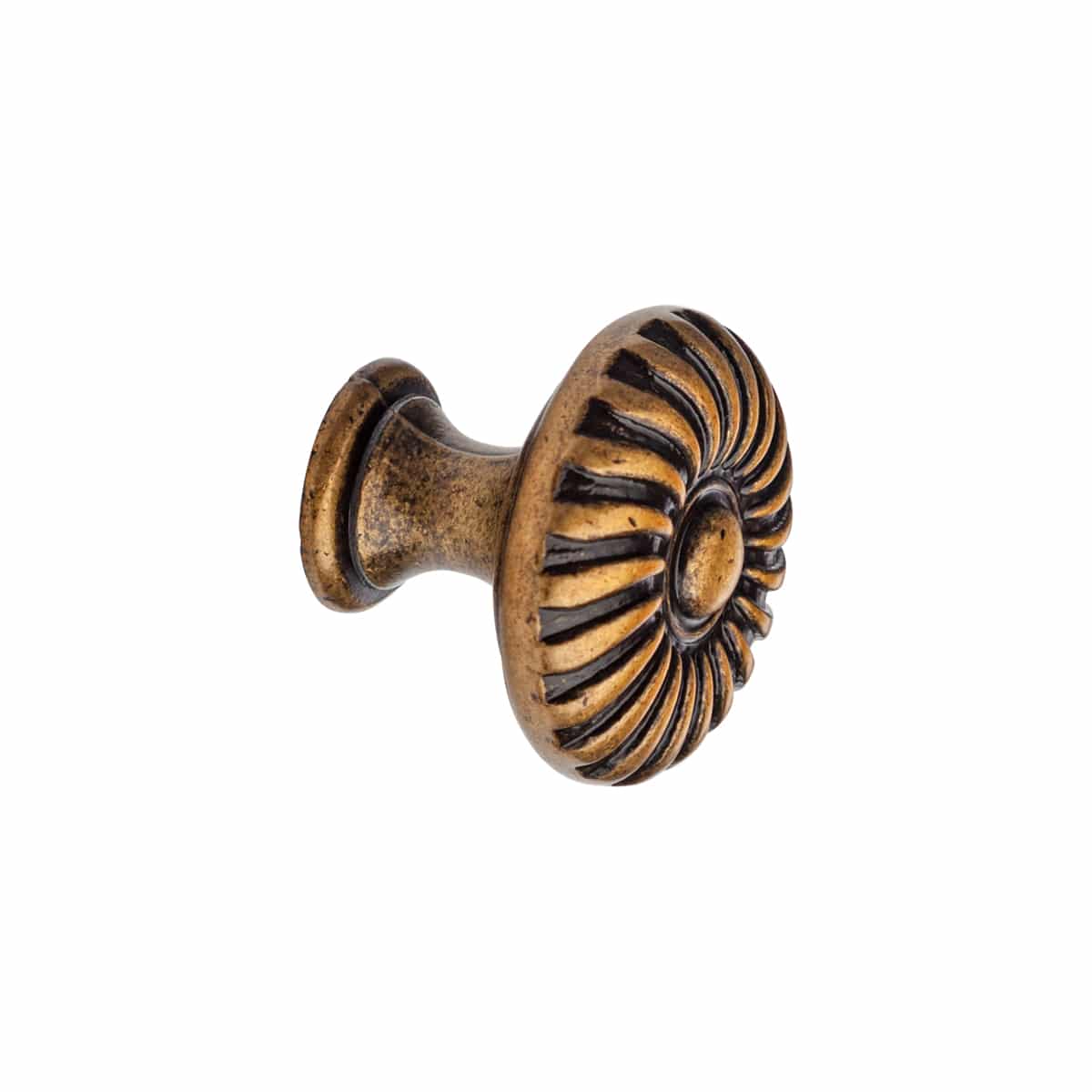 Floral Knob Antique Brass 25mm