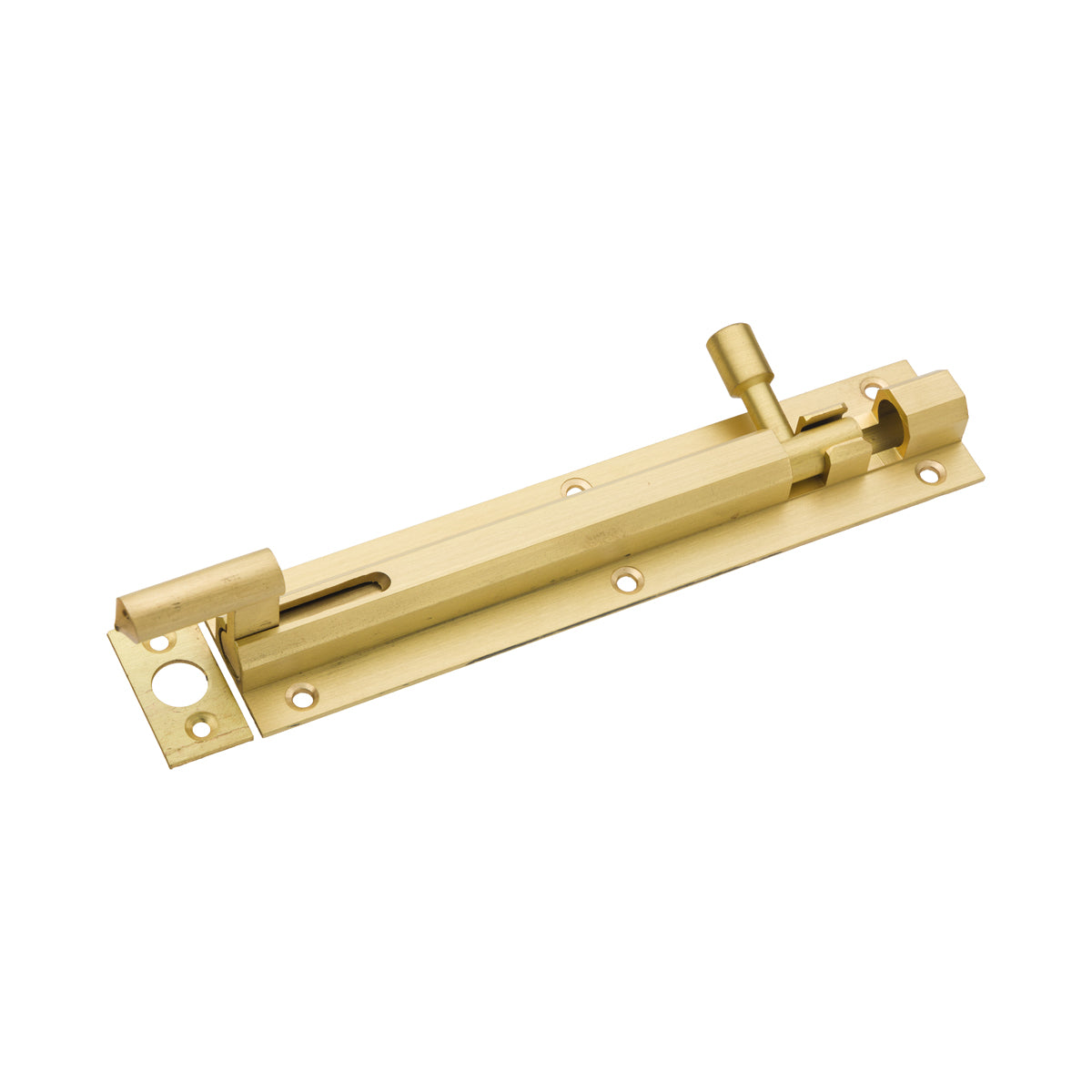 Barrel Bolt Necked Satin Brass 150mm