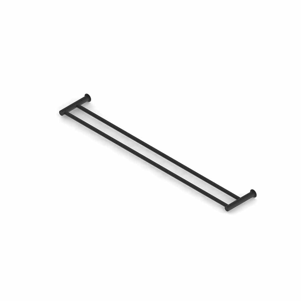 DOUBLE TOWEL RAIL BLACK 600MM