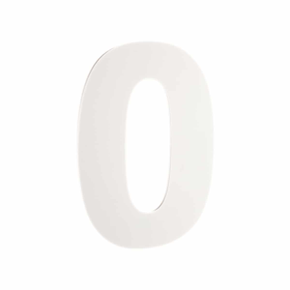 NUMBER 0 WHITE PERSPEX 40MM