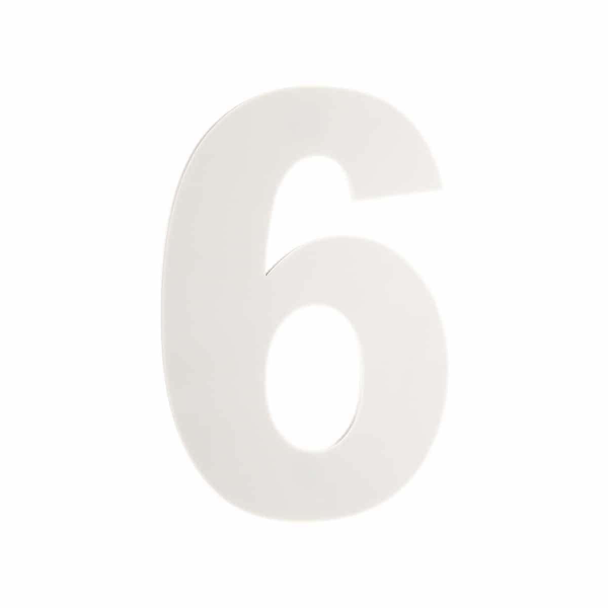 Number 6/9 White Perspex 40mm