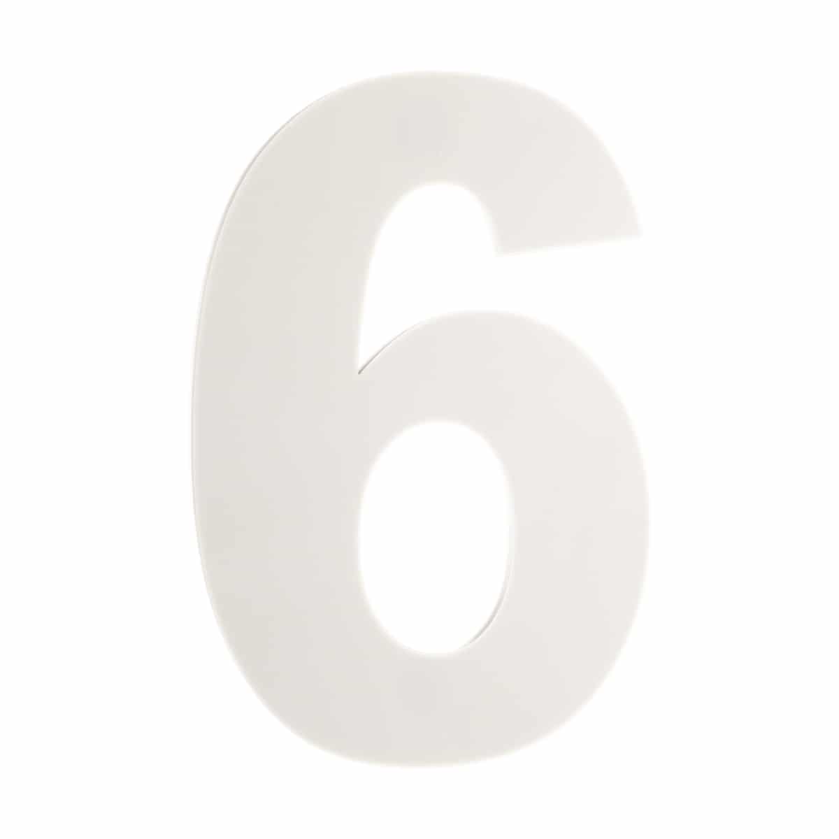Number 6/9 White Perspex 70mm
