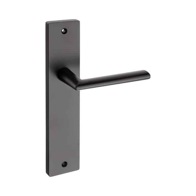 Zamak Lever Handle On Plate Matt Black