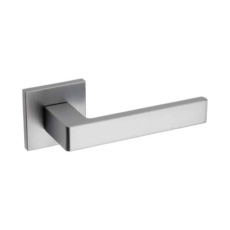 Zamak Lever Handle On Square Rose Satin Chrome