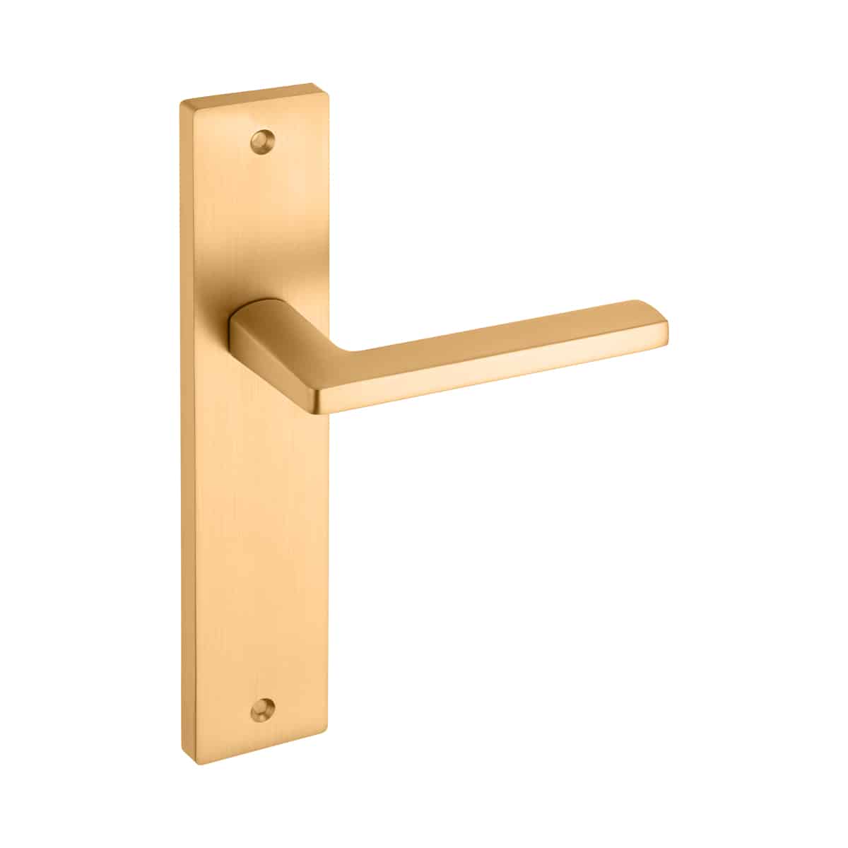 Zamak Lever Handle On Plate Satin Brass