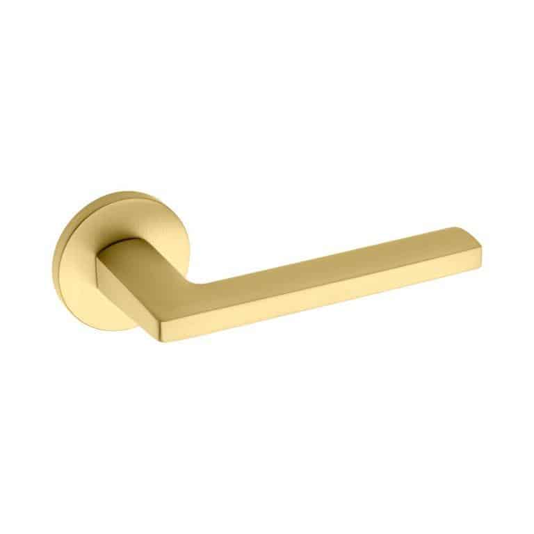 Zamak Lever Handle On Round Satin Brass