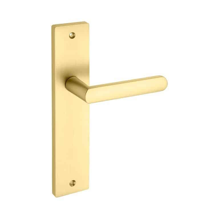 Zamak Lever Handle On Plate Satin Brass