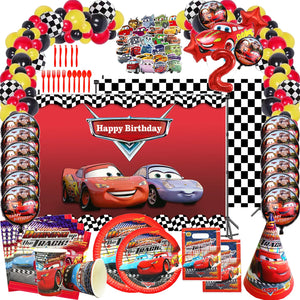 Cars Birthday Party Decorations Kids Favor Lightning McQueen Cups Plates Tablewares Set Racing Car Party Supplies for Boys Girls - product goods