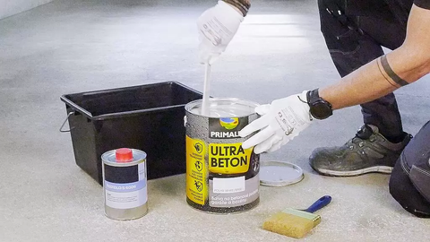 PRIMALEX ULTRA BETON farba na betónové podlahy_priprava miesanie