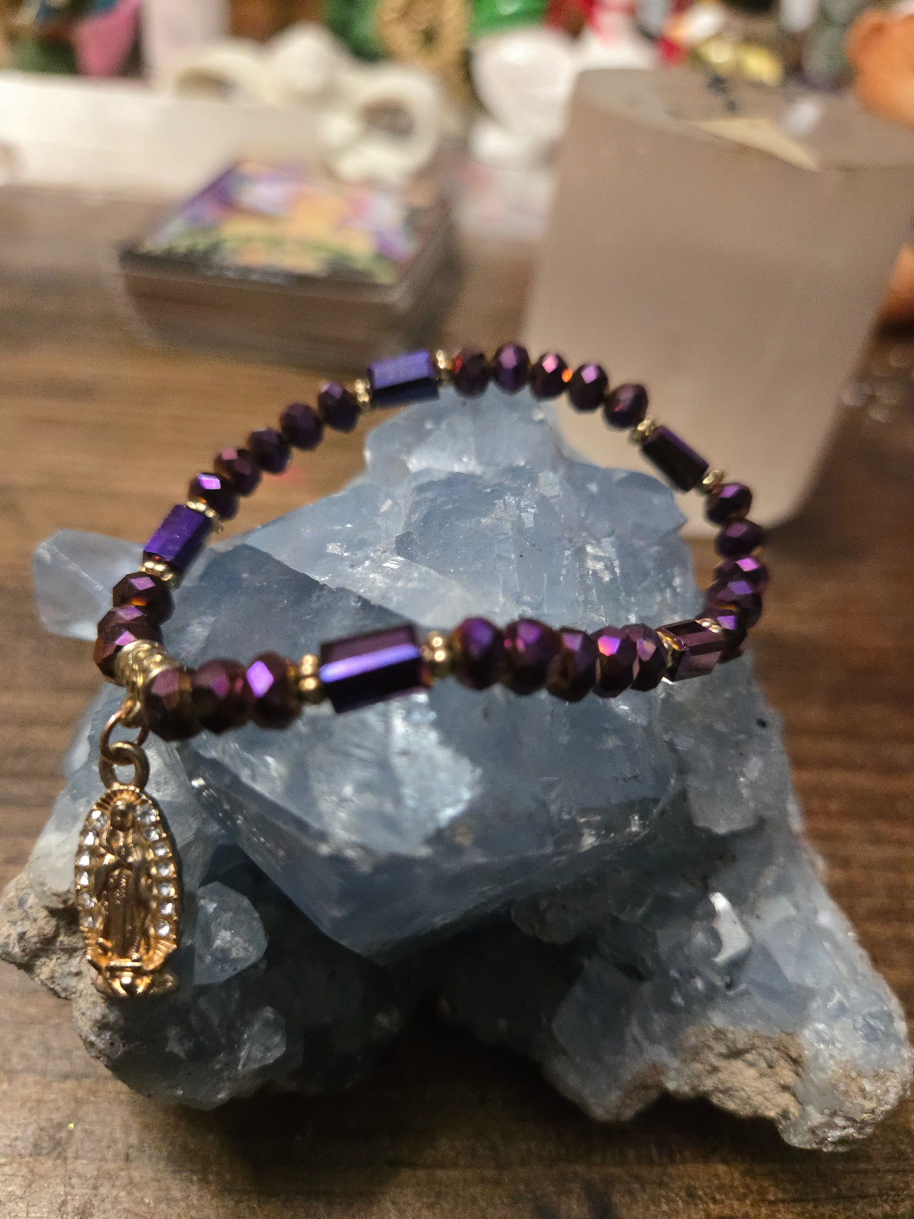 Mother Mary Bracelet|Our Lady of Guadalupe Bracelet| Purple