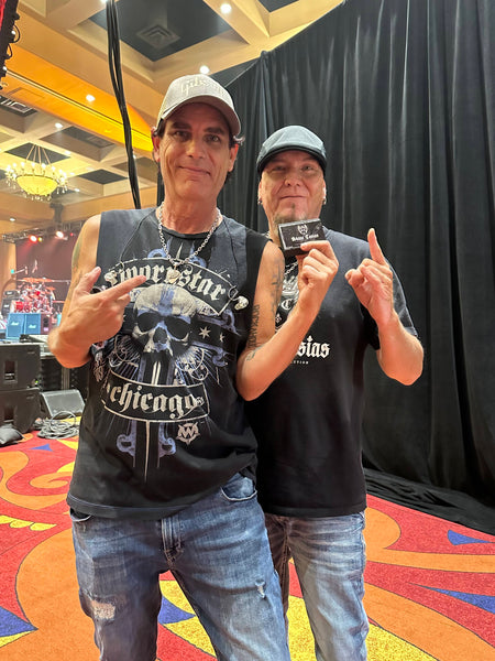 Jerry Dixon of Warrant and Shane Casias hanging out backstage at Buffalo Thunder Casino New Mexico