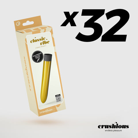 Pack de 32 Vibrador Classic Vibe Crushious Dourado para Momentos Excitantes - Vibrador Feminino