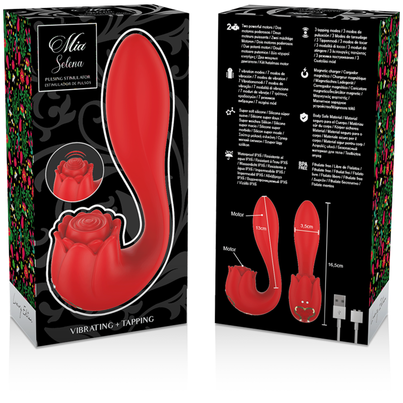 MIA - Vibrador Estimulador com Tapping - Vermelho - Vibrador Sugador de Clitoris - Orgasmos Intensos - 20% Desconto