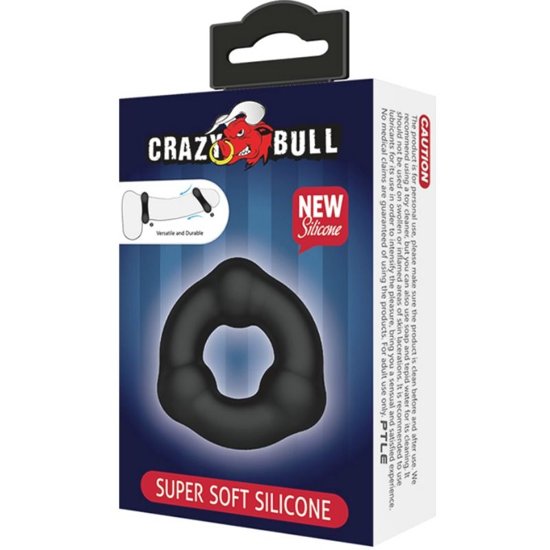 Anel Peniano de Silicone Nodulado Super Macio - Crazy Bull