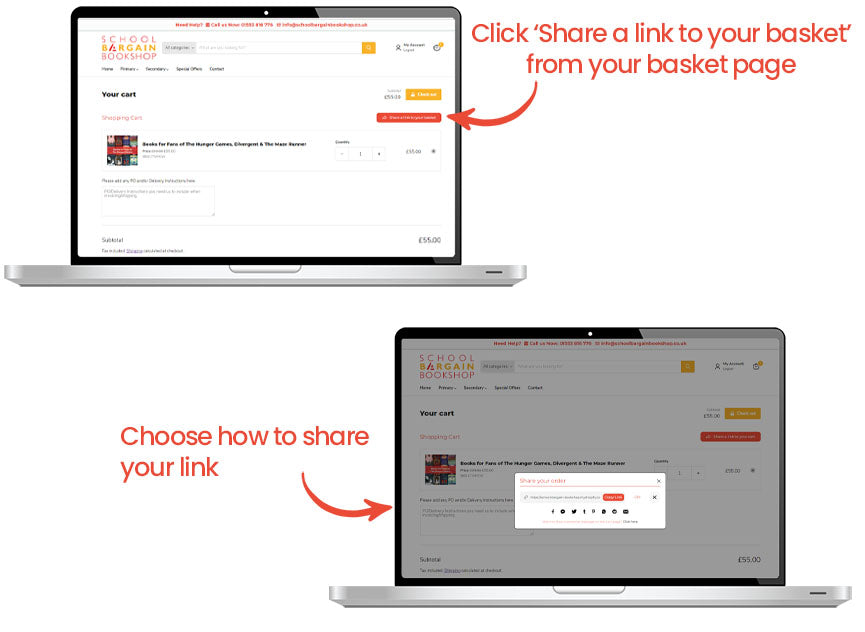 Example of how to use Share My Basket