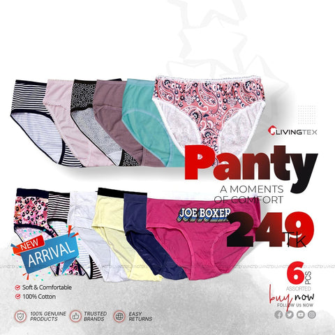 12 PC's Assorted/ Random Design Women Sexy Panties Soft Cool Underwear  Thong -Livingtex