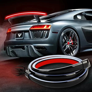 120cm Led Spoiler Light For Car Universal Black Carbon Fiber Rear Spoiler Auto The Third Brake Light Stop Signal Light 12V - Dehillam