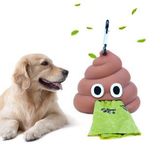 1pc Pet Poop Bag Shit-shaped Dog Cat Waste Bags Portable Dog Poop Dispenser Holder Pets Cleaning Products For Outdoor Pets - Dehillam - Pet Poop