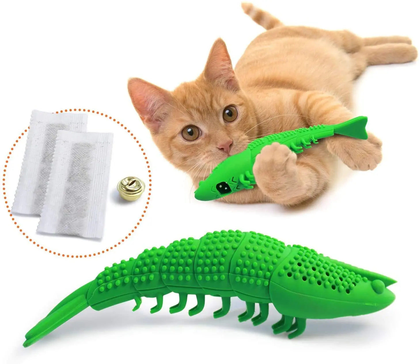 Cat Chew Toy Cat Toothbrush Toy-Durable Hard Rubber - Cat Dental Care, Cat Interactive Toothbrush Toy