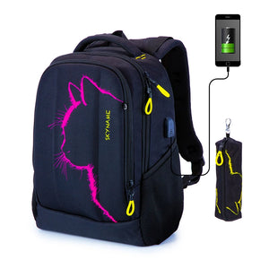 Waterproof School Bags for Girls Kids Cat Cartoon Book Bags Kids Backpack - Dehillam