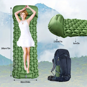 Outdoor Camping Inflatable Mattress Sleeping Pad With Pillows Ultralight Air Mat - Dehillam