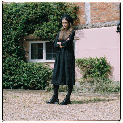 Cabbage and Roses - Checked Dress with Black Boots