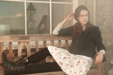 Cabbage and Roses - Floral Dress with Black Jacket and Black Boots