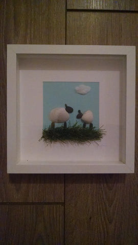 Sheep Irish Pebble Art 1