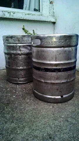 Upcycled Beer Keg Seats Before