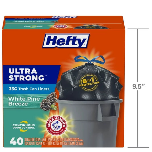 Hefty Ultra Strong Multipurpose Large Trash Bags, Black, Unscented, 30  Gallon, 14 Count