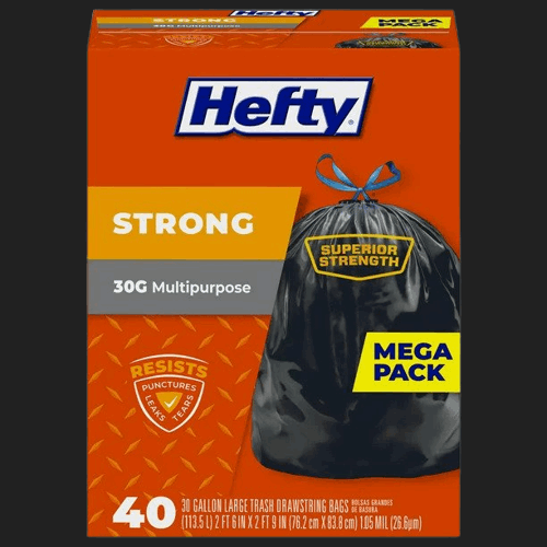 Hefty Strong Multipurpose Large Drawstring Trash Bags - 30 Gallon