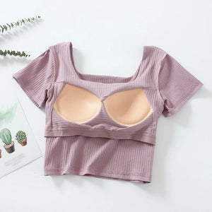 Women's Short Sleeve Crop Top - fitnessadventuresunlimited