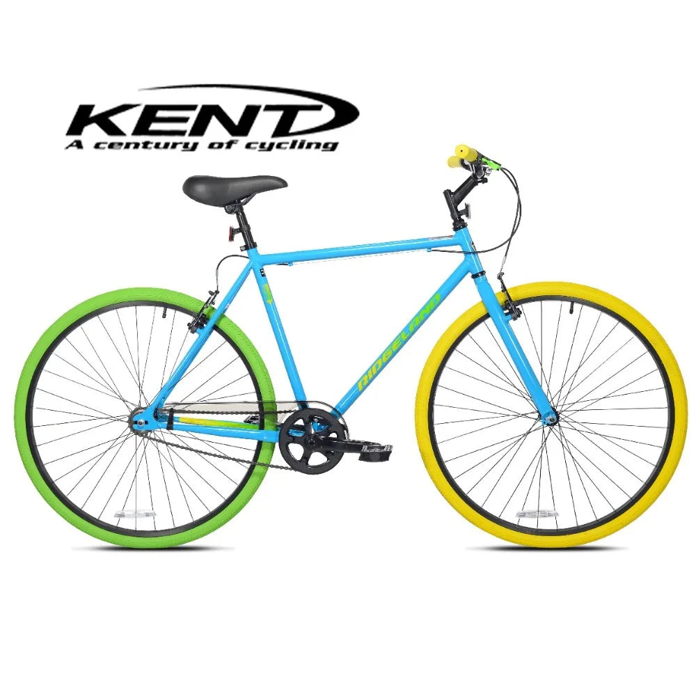 Kent 700C Men's Ridgeland Hybrid Bike, Blue/Green