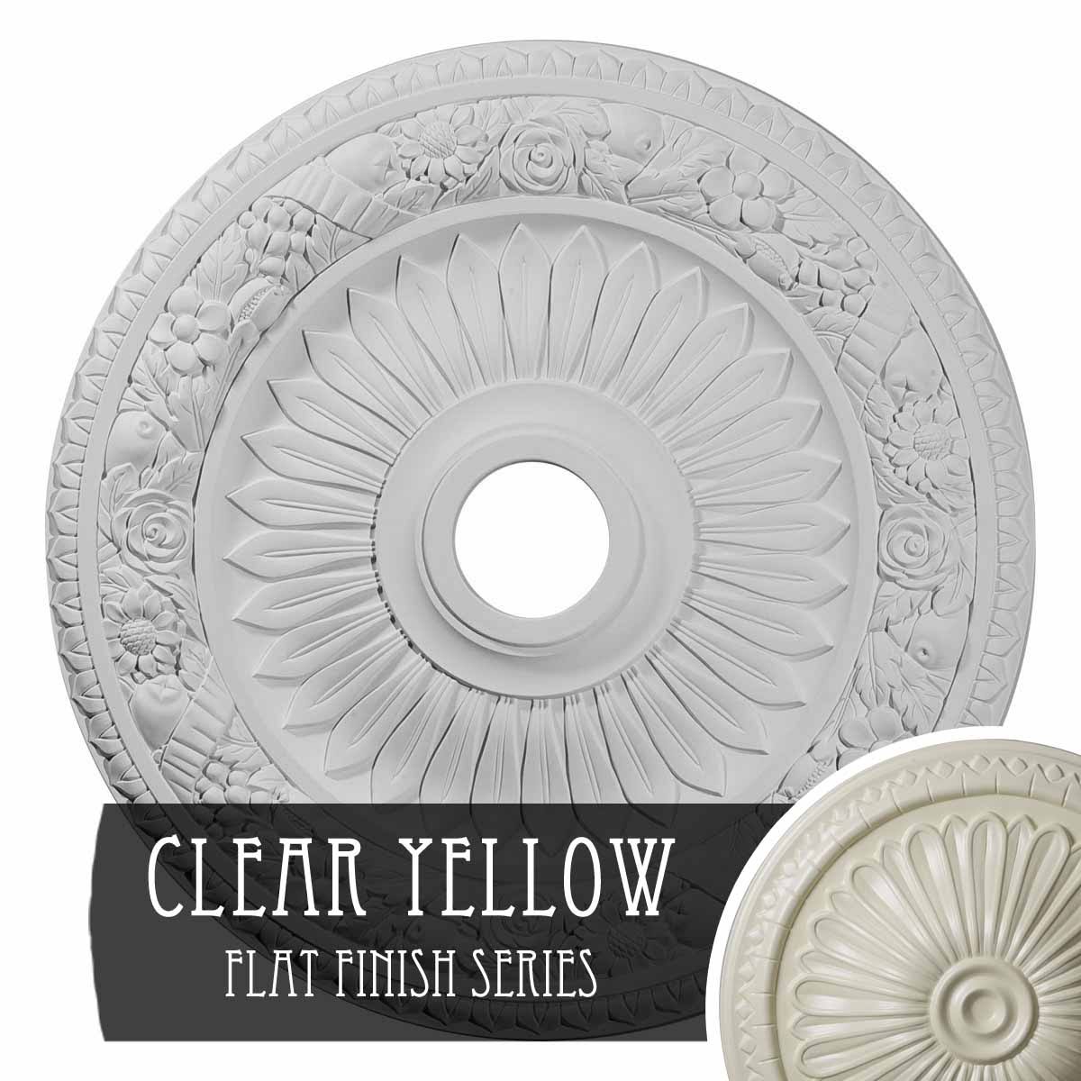 23 5/8OD x 3 5/8ID x 1 1/8P Bellona Ceiling Medallion (Fits Canopies Up to 3 5/8), Hand-Painted Clear Yellow QWX4_P6JNF94
