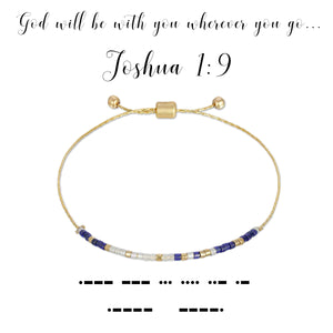 Joshua 1:9 Dot & Dash Bracelet - Ultra Violet