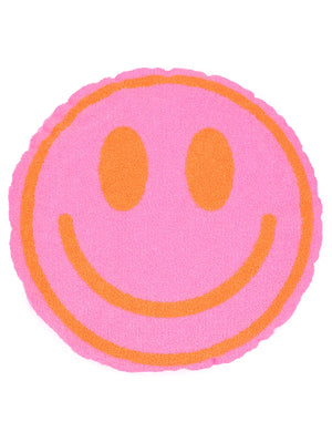Pink Happy Face Chenille Plush - Ultra Violet