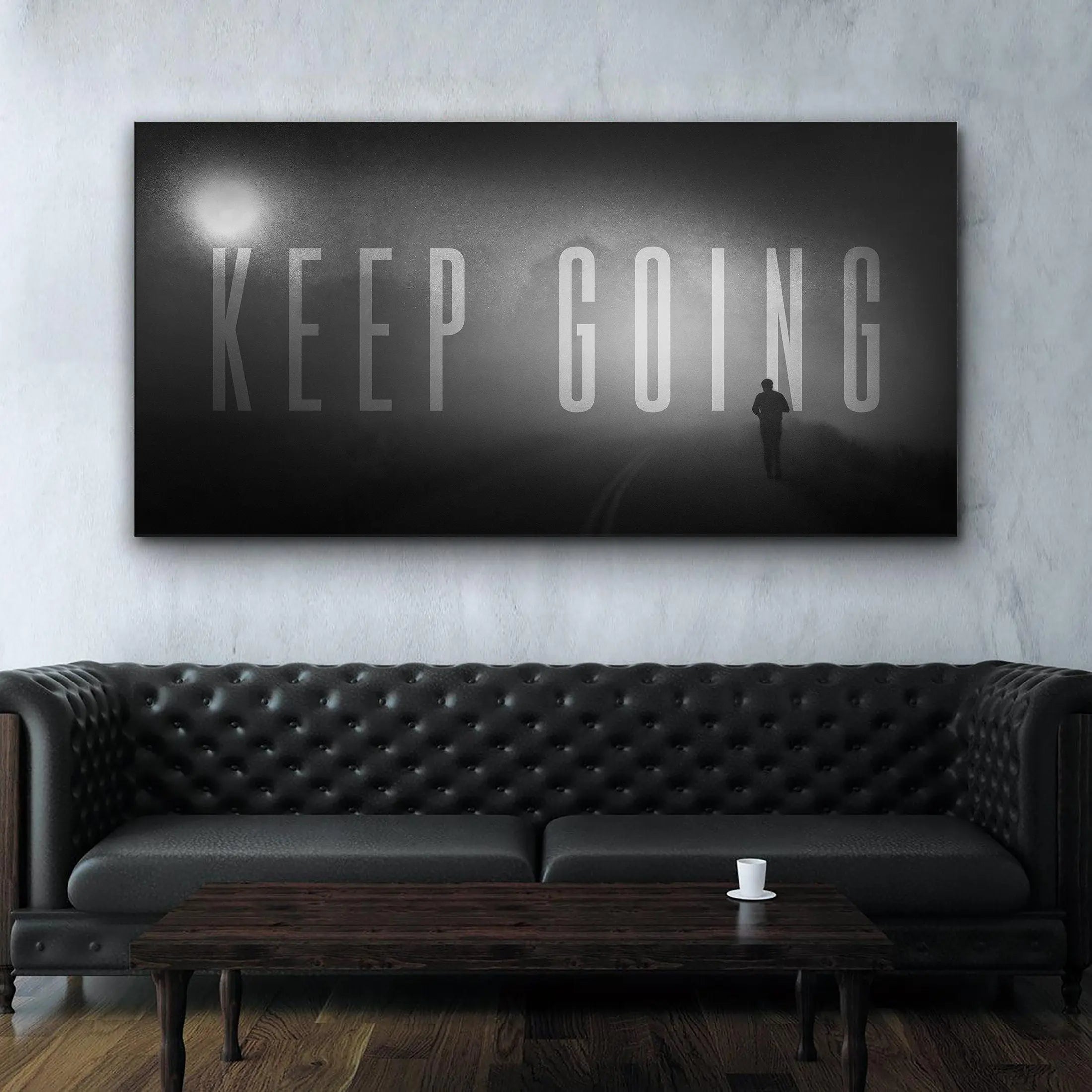Muhammad Ali 'Keep Going' Black & White Canvas Wall Art | Poster Print - Canvastoria