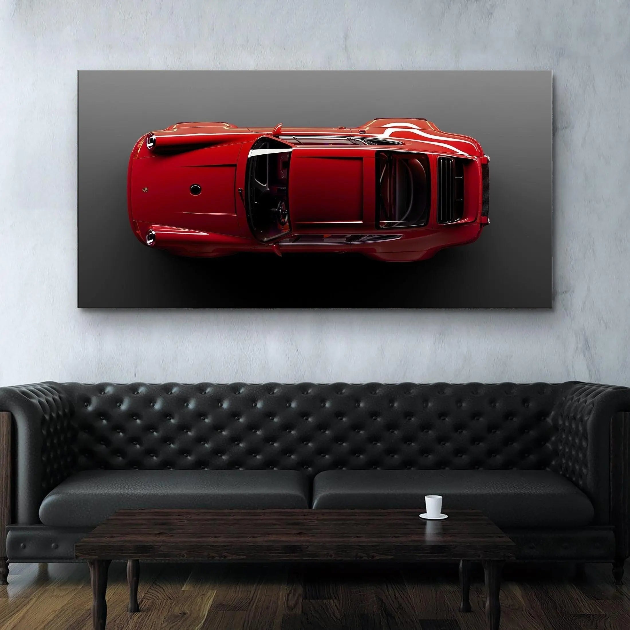 Red Porsche Top Canvas Wall Art | Poster Print Canvastoria