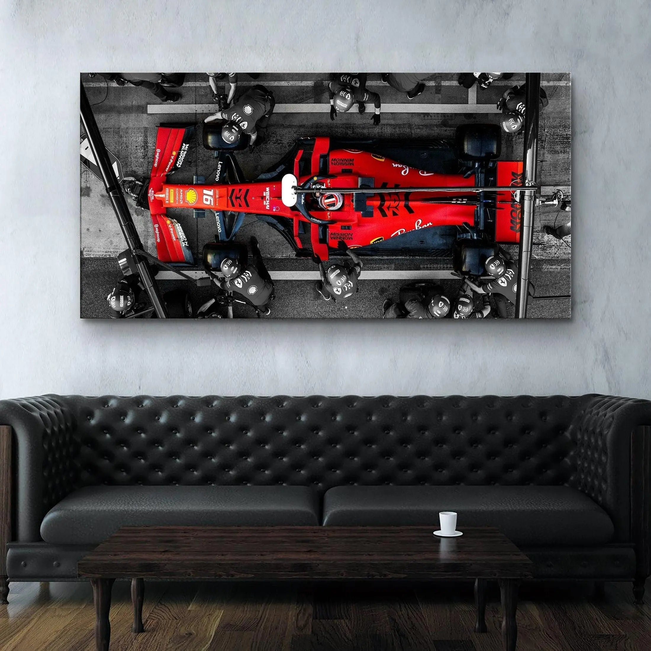 Formula F1 Ferrari 'Pit Stop' Canvas Wall Art | Poster Print Canvastoria