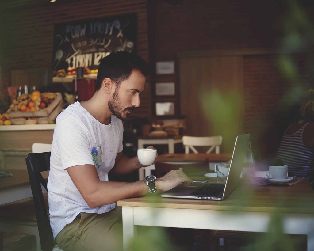 Man working in a coffee shop 