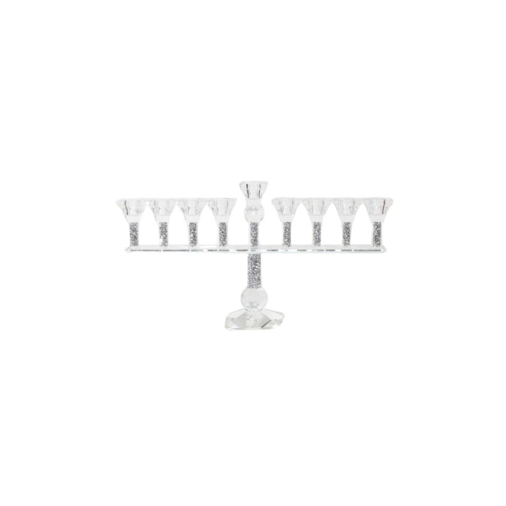 Crystal Menorah With Clear Cups 7.5 x 15