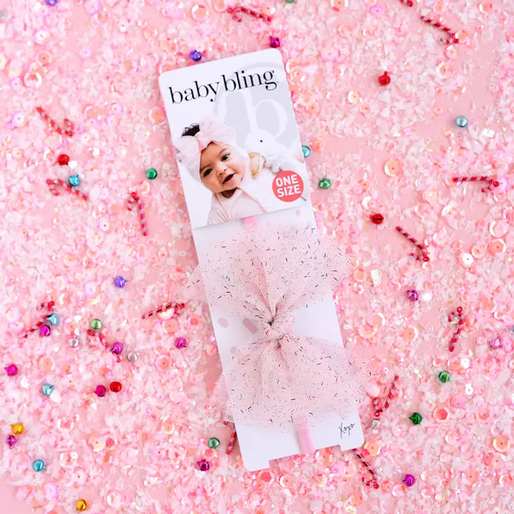 Baby Bling Tulle Skinny Fab- Pink Tinsel