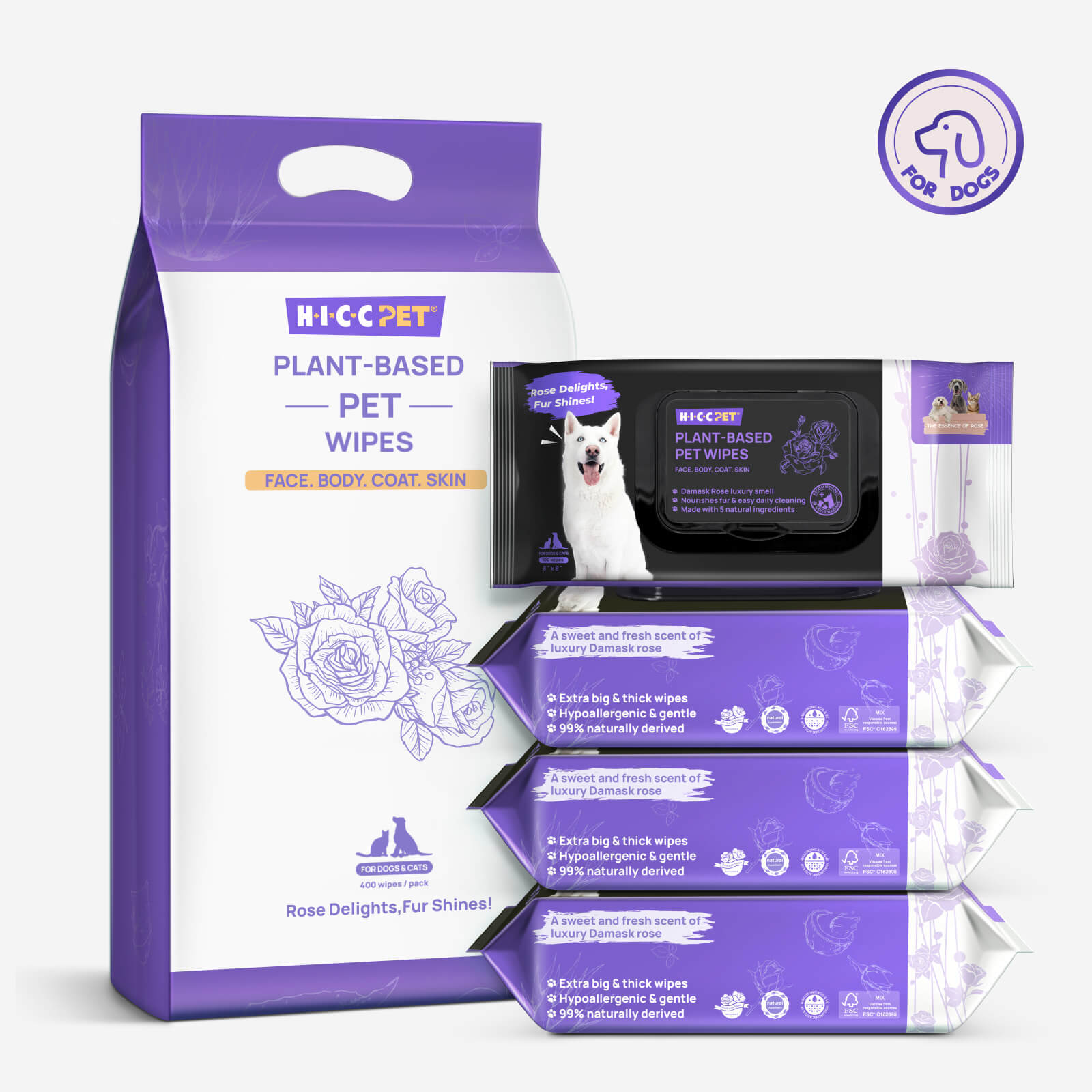 Plant-Based Dog Wipes - Set of 4